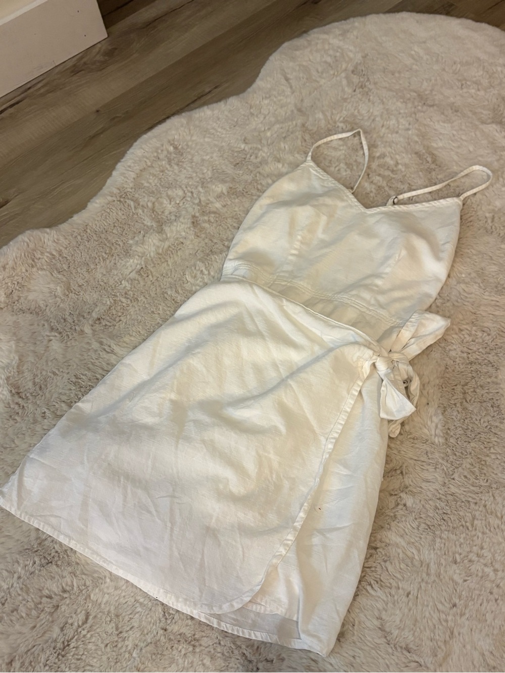 Abercrombie & Fitch White Mini Wrap Dress